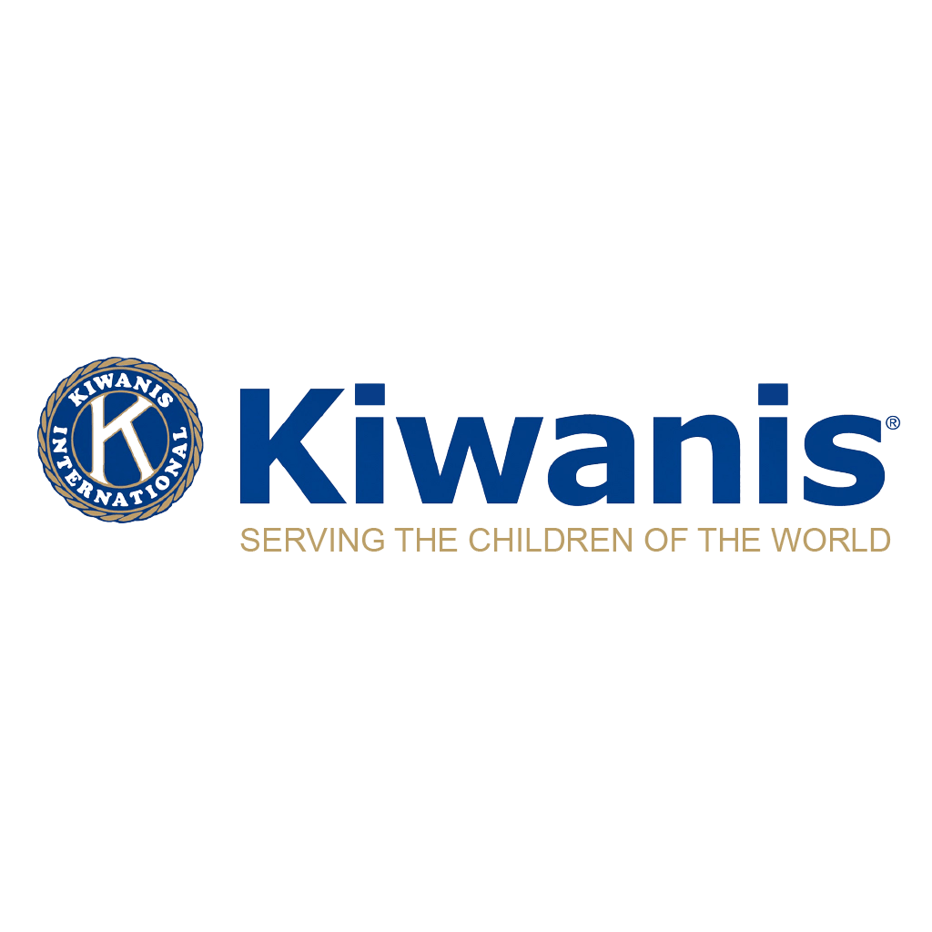 Logo Kiwanis mit Subline "Serving the children of the world"